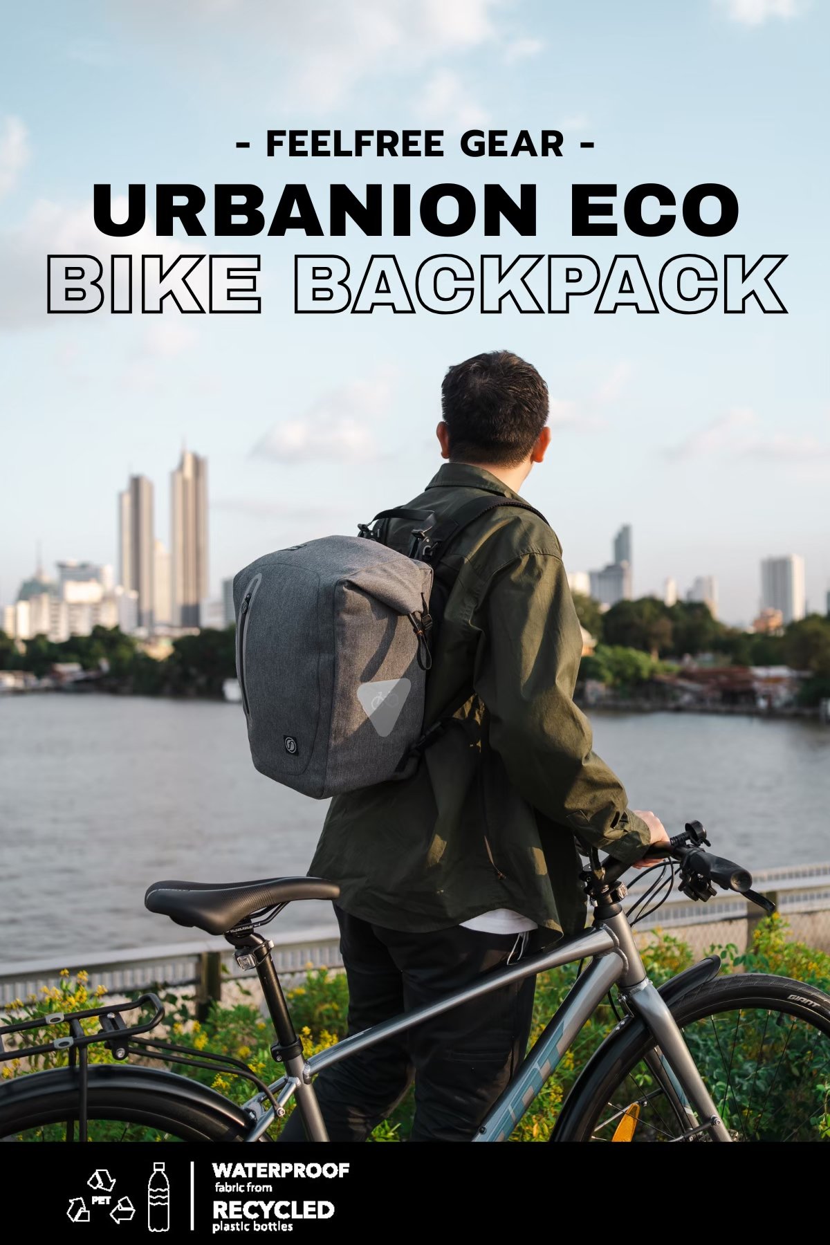 กระเป๋าจักรยานกันน้ำ DFEELFREE URBANION ECO BIKEPACK สี GREY_10